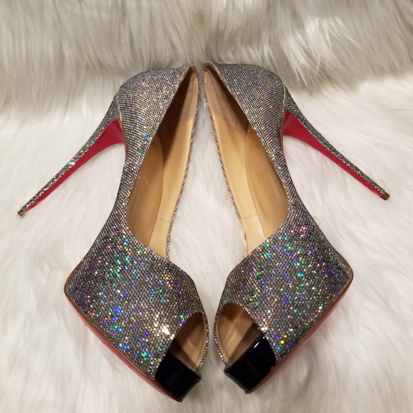 Christian Louboutin Very Prive Glitter Peep Toe - Picture 4 of 8